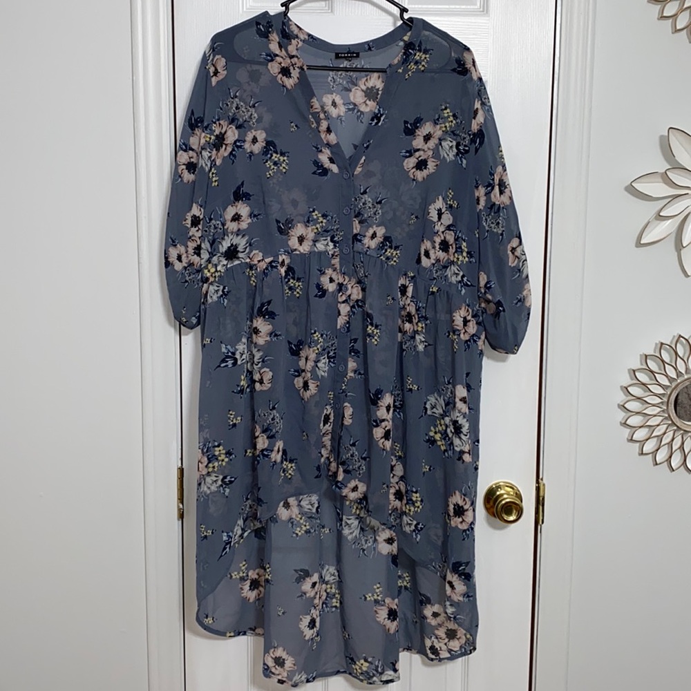 Torrid sheer tunic type of top.